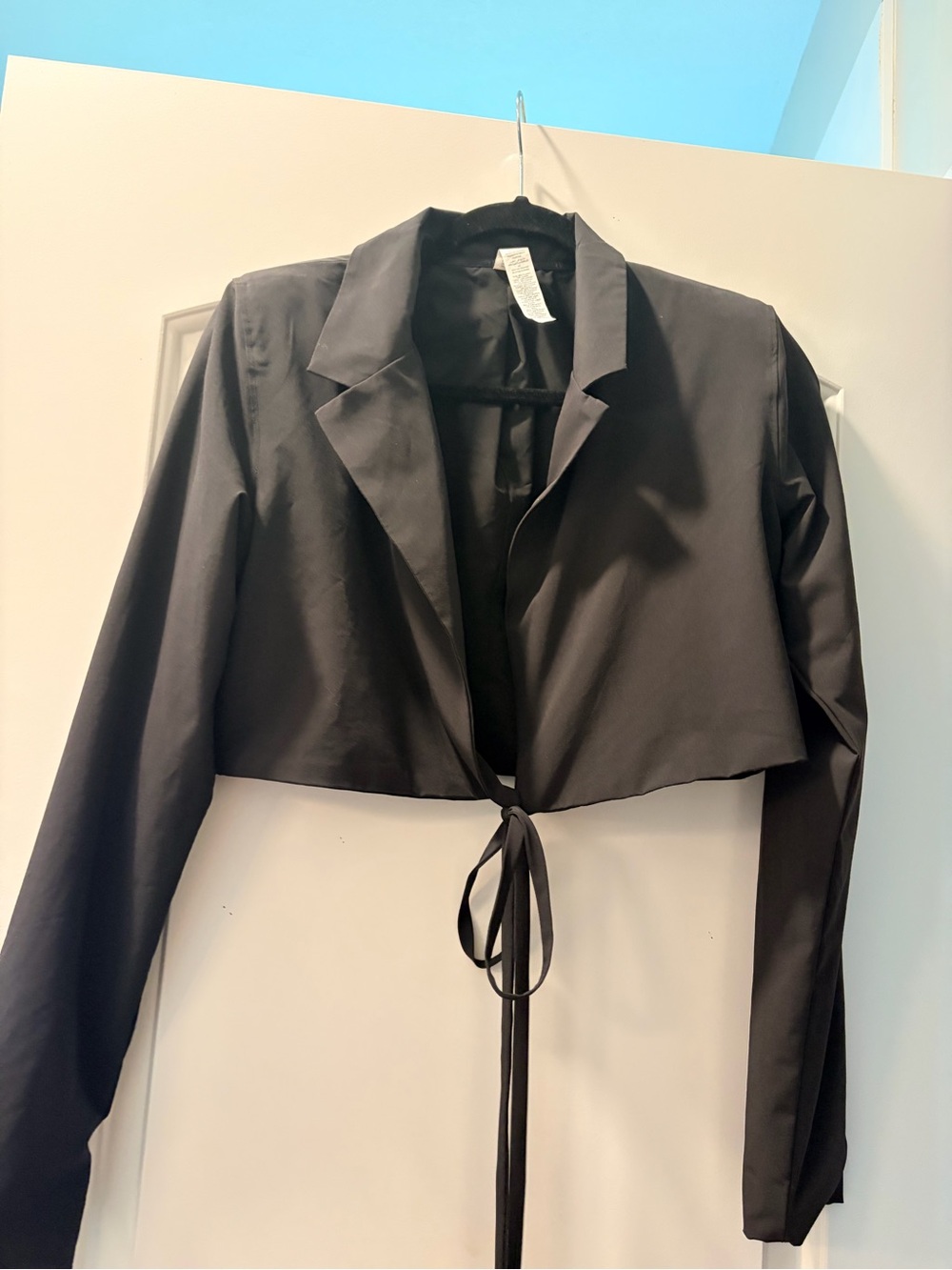 Alo Yoga Black Bolero Tie-Front Blazer